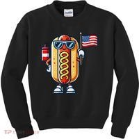Hotdog Sunglasses American Flag Kids Sweatshirt thumb 0