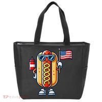 Hotdog Sunglasses American Flag Tote Bag thumb 0