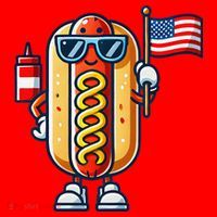 Hotdog Sunglasses American Flag Santa Hat thumb 1