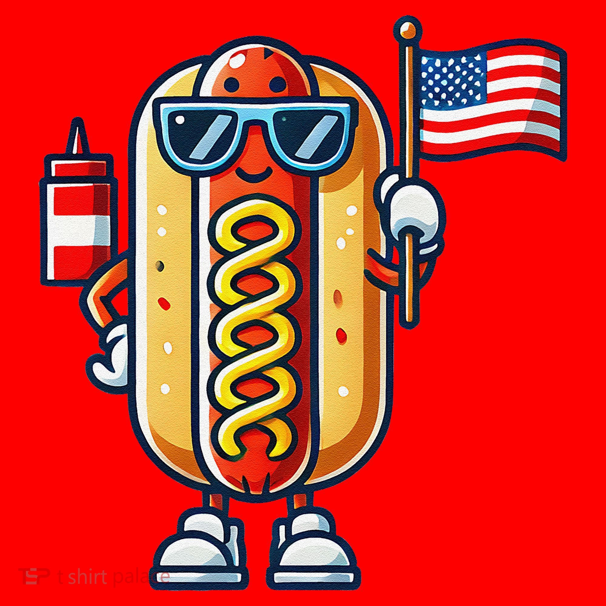 Hotdog Sunglasses American Flag Santa Hat