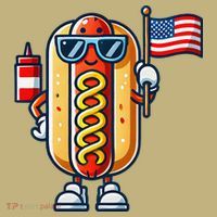 Hotdog Sunglasses American Flag Long Sleeve Shirt thumb 2