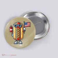 Hotdog Sunglasses American Flag Button thumb 0