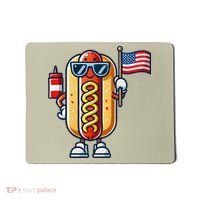 Hotdog Sunglasses American Flag Mousepad thumb 0