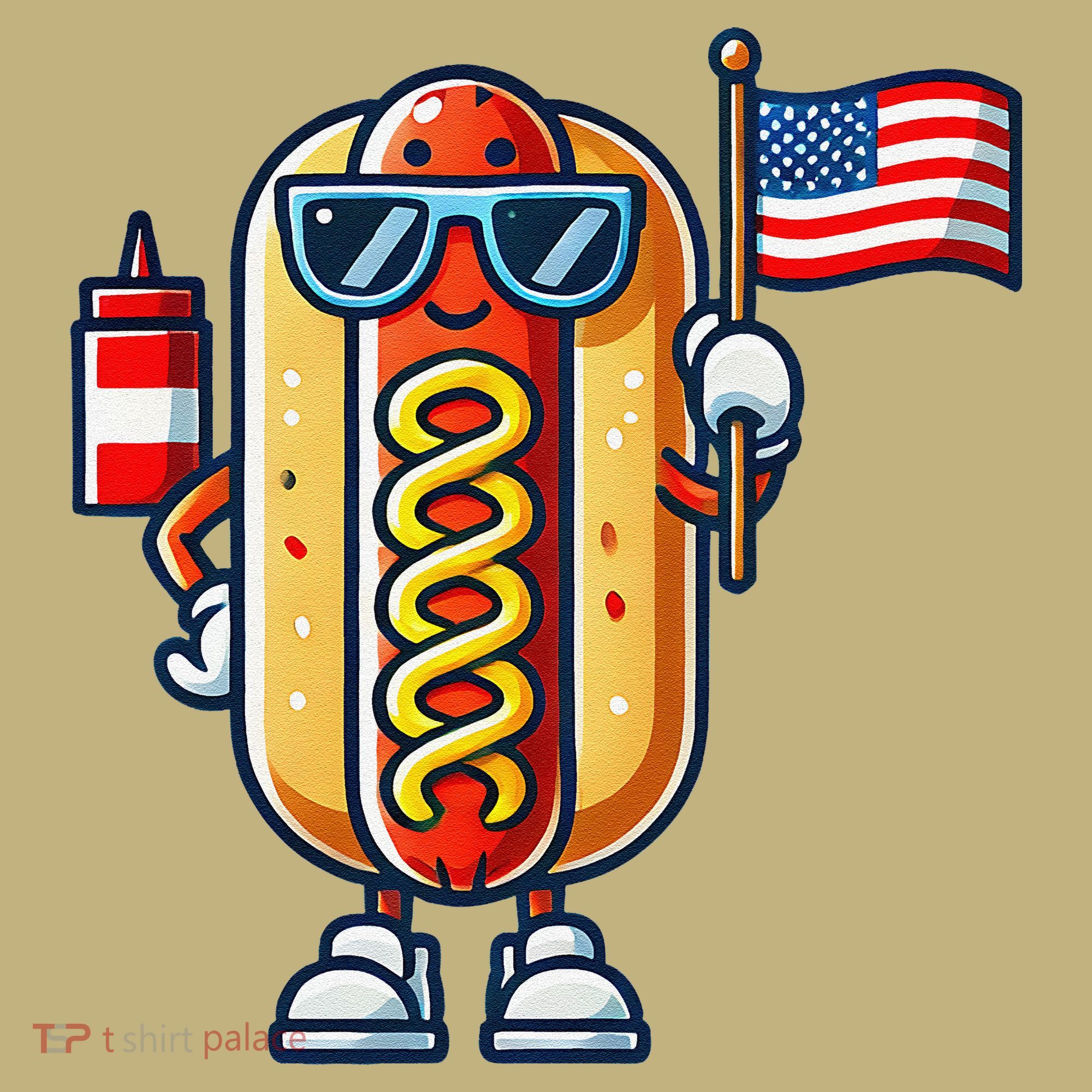 Hotdog Sunglasses American Flag Mousepad