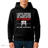 Hip Surgery Art For Wo Hip Replacet Recovering Kids Hoodie thumb 4