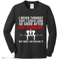 Hip Surgery Art For Wo Hip Replacet Recovering Kids Long Sleeve Shirt thumb 0