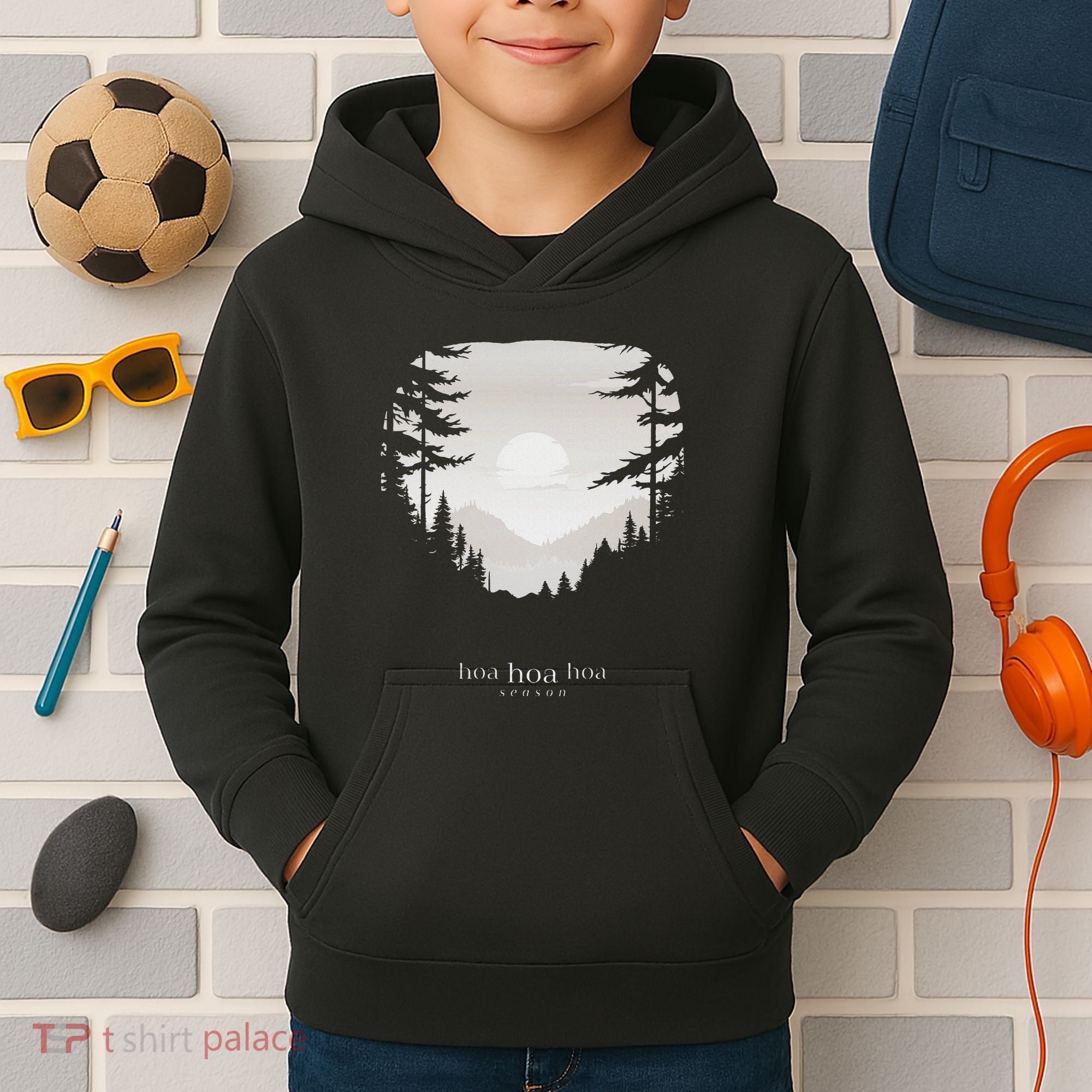 Hoa Season Autumn Fall Mist Trendy Graphic Kids Hoodie