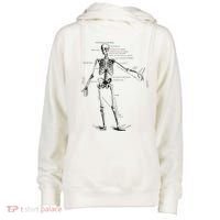 Human Skeleton Anatomy Drawing Diagram Womens Funnel Neck Pullover Hood thumb 0