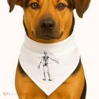 Human Skeleton Anatomy Drawing Diagram USA-Made Doggie Bandana thumb 1