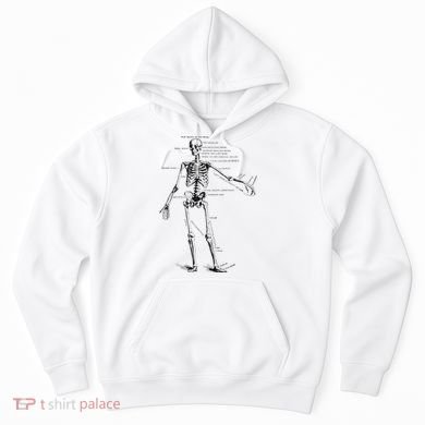 Human Skeleton Anatomy Drawing Diagram Hoodie