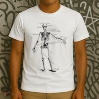 Human Skeleton Anatomy Drawing Diagram T-Shirt thumb 3