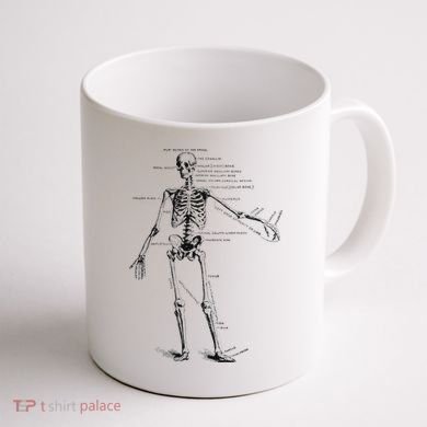 Human Skeleton Anatomy Drawing Diagram Coffee Mug back