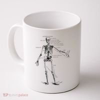 Human Skeleton Anatomy Drawing Diagram Coffee Mug thumb 0