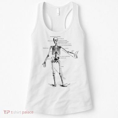 Human Skeleton Anatomy Drawing Diagram Women's Tank Top