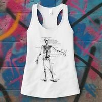 Human Skeleton Anatomy Drawing Diagram Women's Tank Top thumb 3