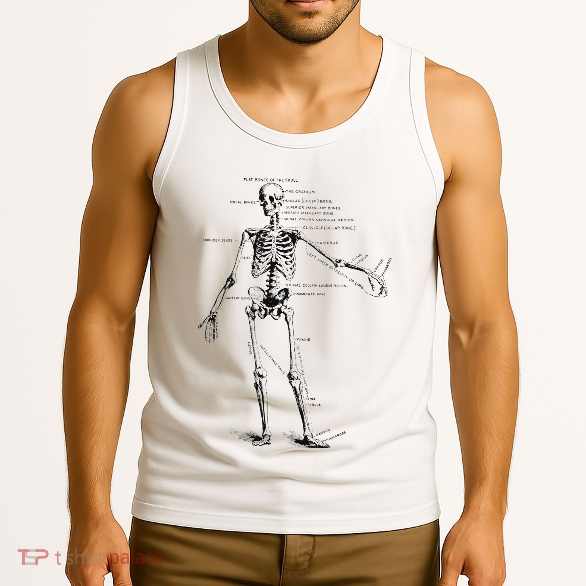 Human Skeleton Anatomy Drawing Diagram Tank Top