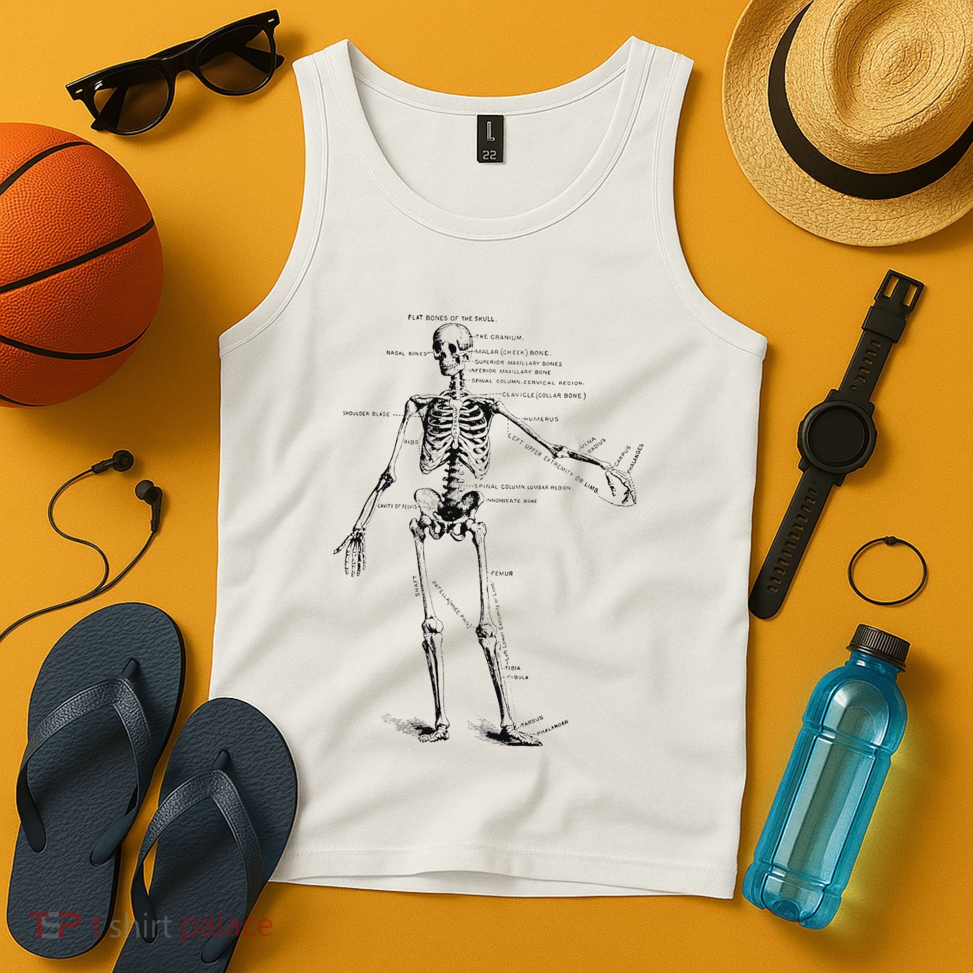 Human Skeleton Anatomy Drawing Diagram Tank Top