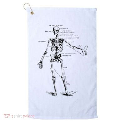 Human Skeleton Anatomy Drawing Diagram Golf Towel