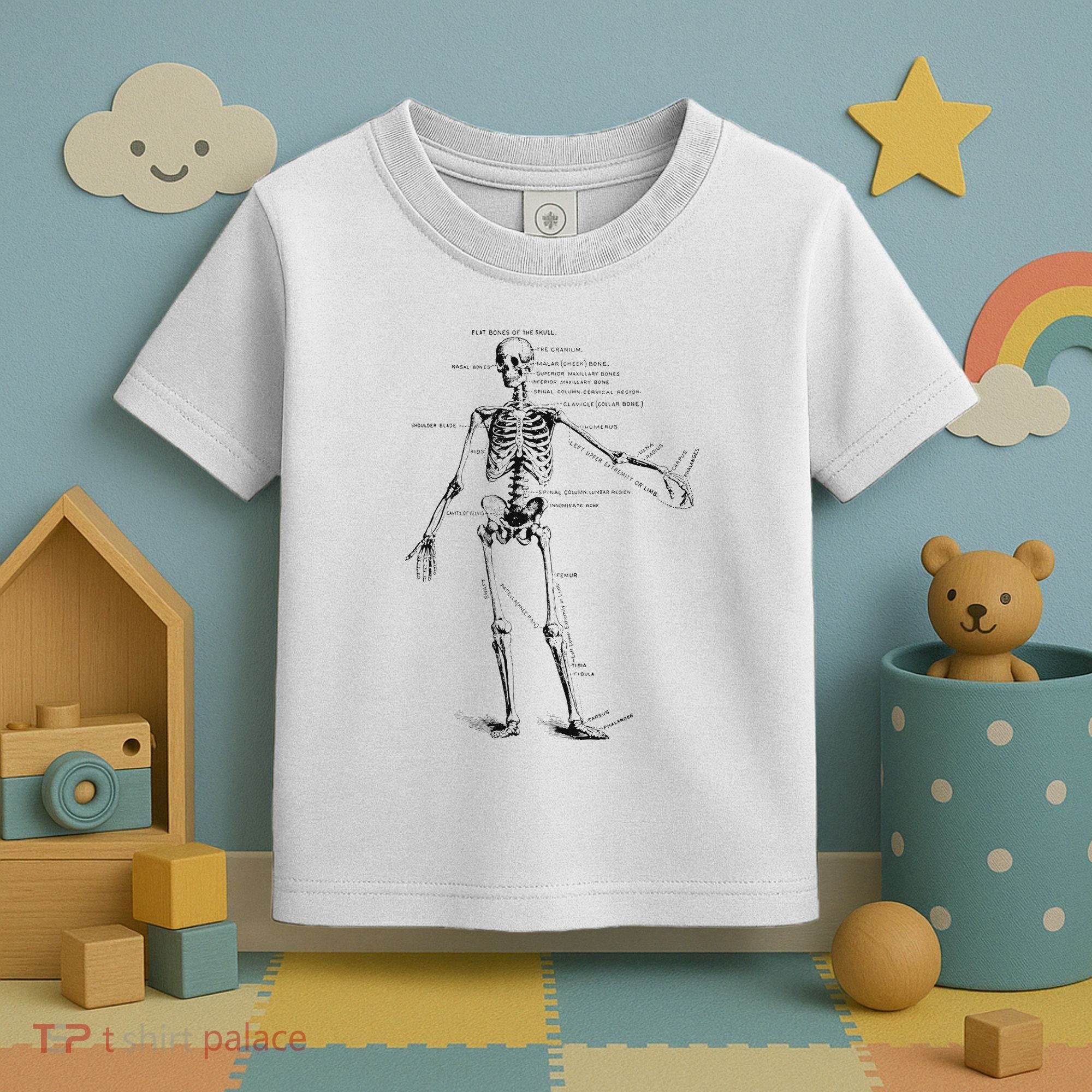 Human Skeleton Anatomy Drawing Diagram Toddler T-Shirt