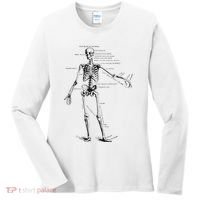 Human Skeleton Anatomy Drawing Diagram Women's Long Sleeve Shirt thumb 0