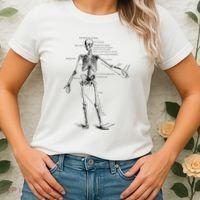 Human Skeleton Anatomy Drawing Diagram Women's T-Shirt thumb 2