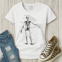 Human Skeleton Anatomy Drawing Diagram Women's T-Shirt thumb 3
