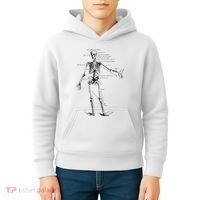 Human Skeleton Anatomy Drawing Diagram Kids Hoodie thumb 4