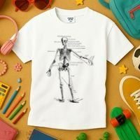 Human Skeleton Anatomy Drawing Diagram Kids T-Shirt thumb 3