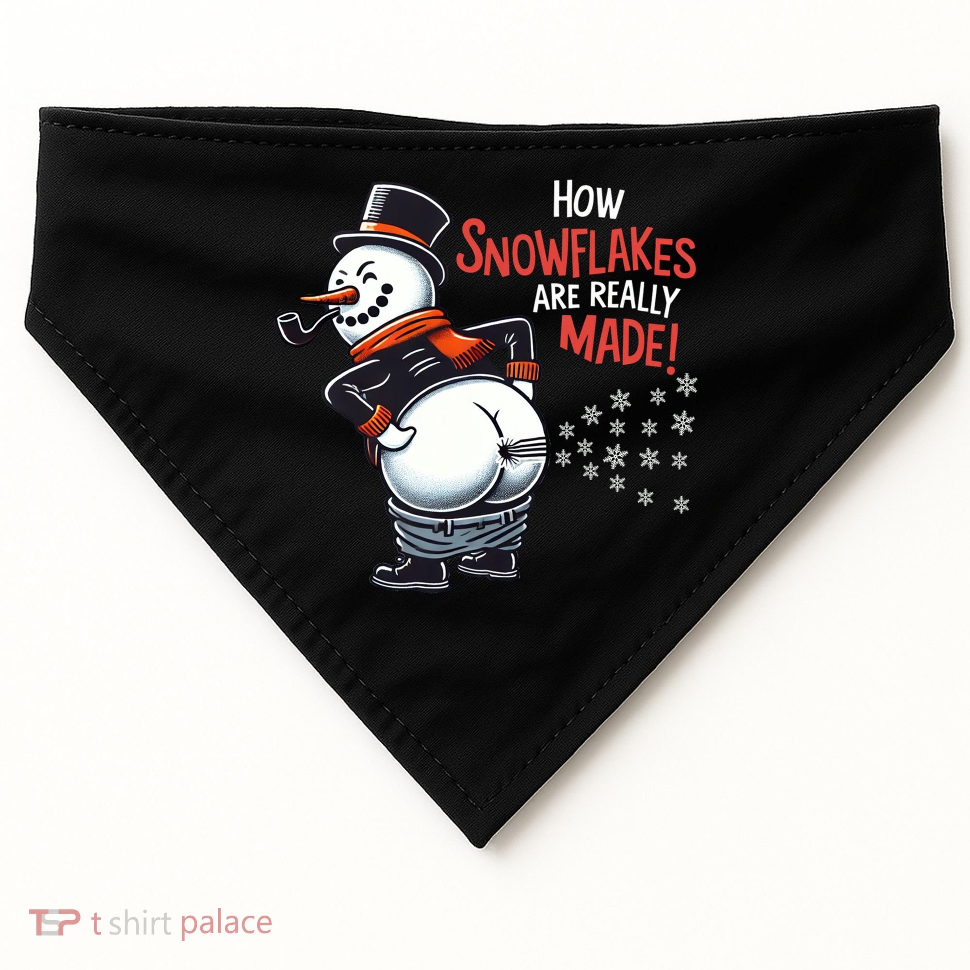 How Snowflakes Are Really Made Christmas Funny Snow Funny Gift USA-Made Doggie Bandana