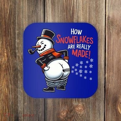 How Snowflakes Are Really Made Christmas Funny Snow Funny Gift Coaster