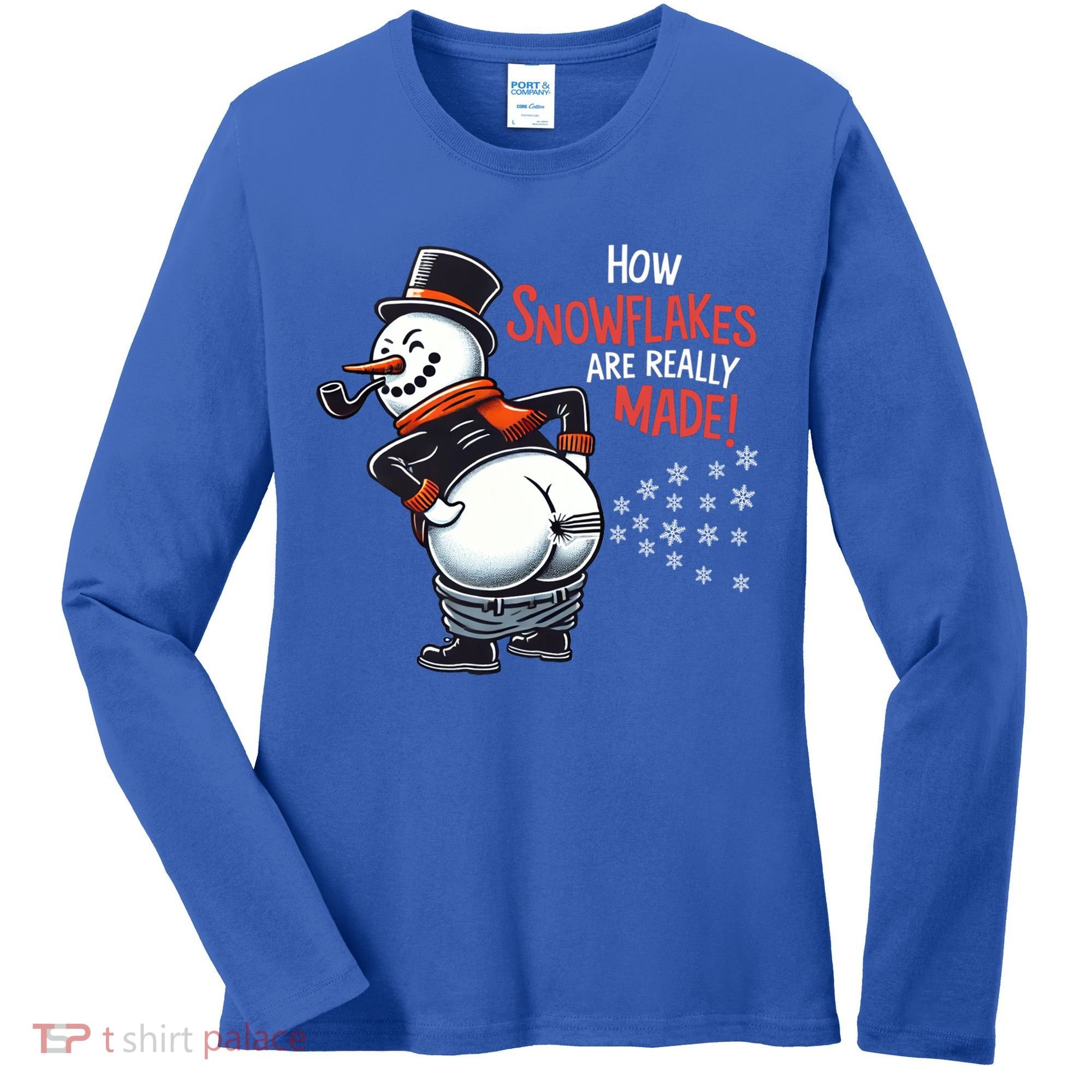 How Snowflakes Are Really Made Christmas Funny Snow Funny Gift Women's Long Sleeve Shirt