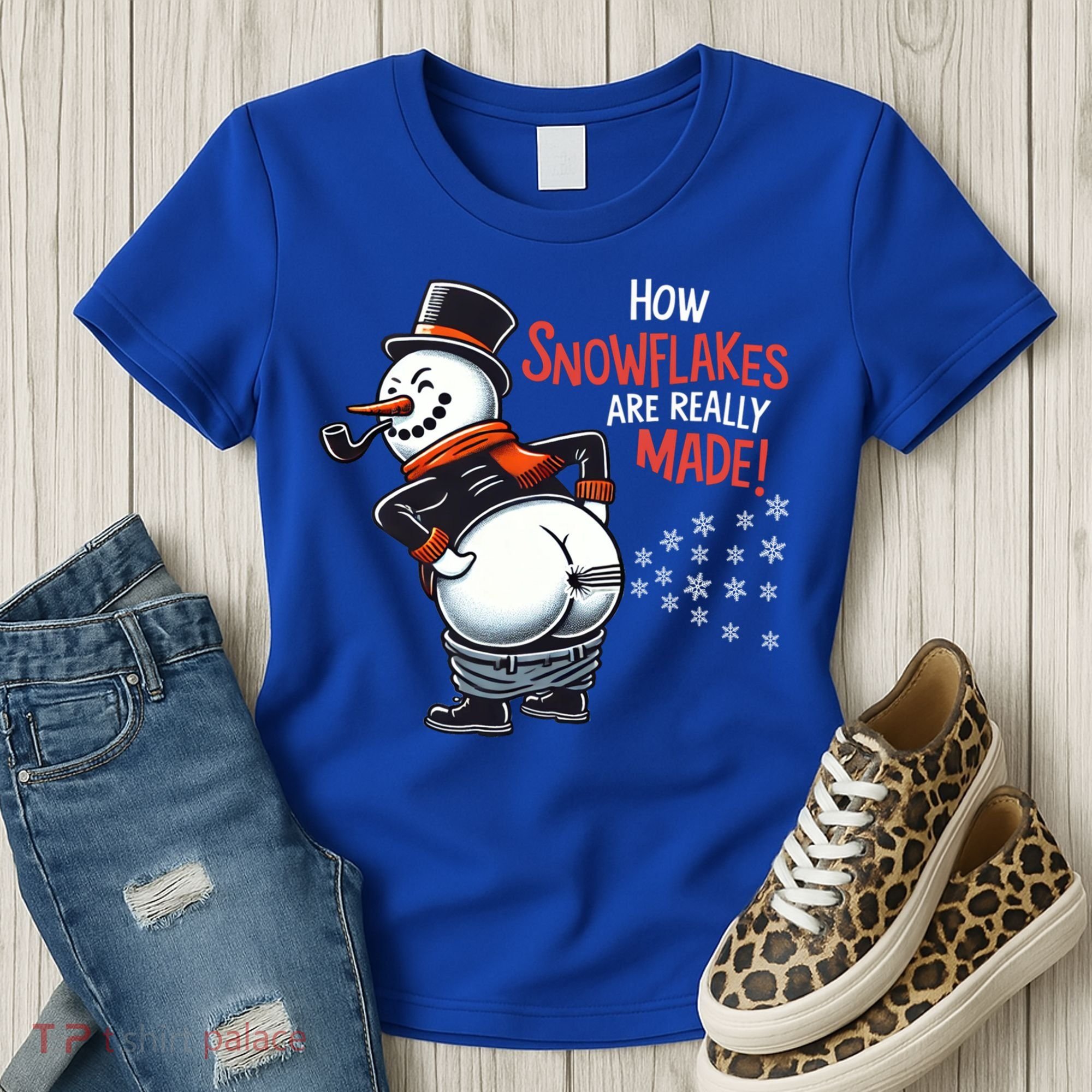 How Snowflakes Are Really Made Christmas Funny Snow Funny Gift Women's T-Shirt