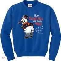 How Snowflakes Are Really Made Christmas Funny Snow Funny Gift Kids Sweatshirt thumb 0