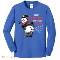 How Snowflakes Are Really Made Christmas Funny Snow Funny Gift Kids Long Sleeve Shirt thumb 0