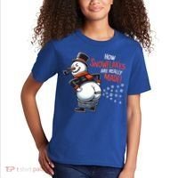 How Snowflakes Are Really Made Christmas Funny Snow Funny Gift Kids T-Shirt thumb 2