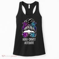 Holy Spirit Activate Funny Female Hair Bun Women's Tank Top thumb 0