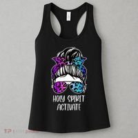 Holy Spirit Activate Funny Female Hair Bun Women's Tank Top thumb 3