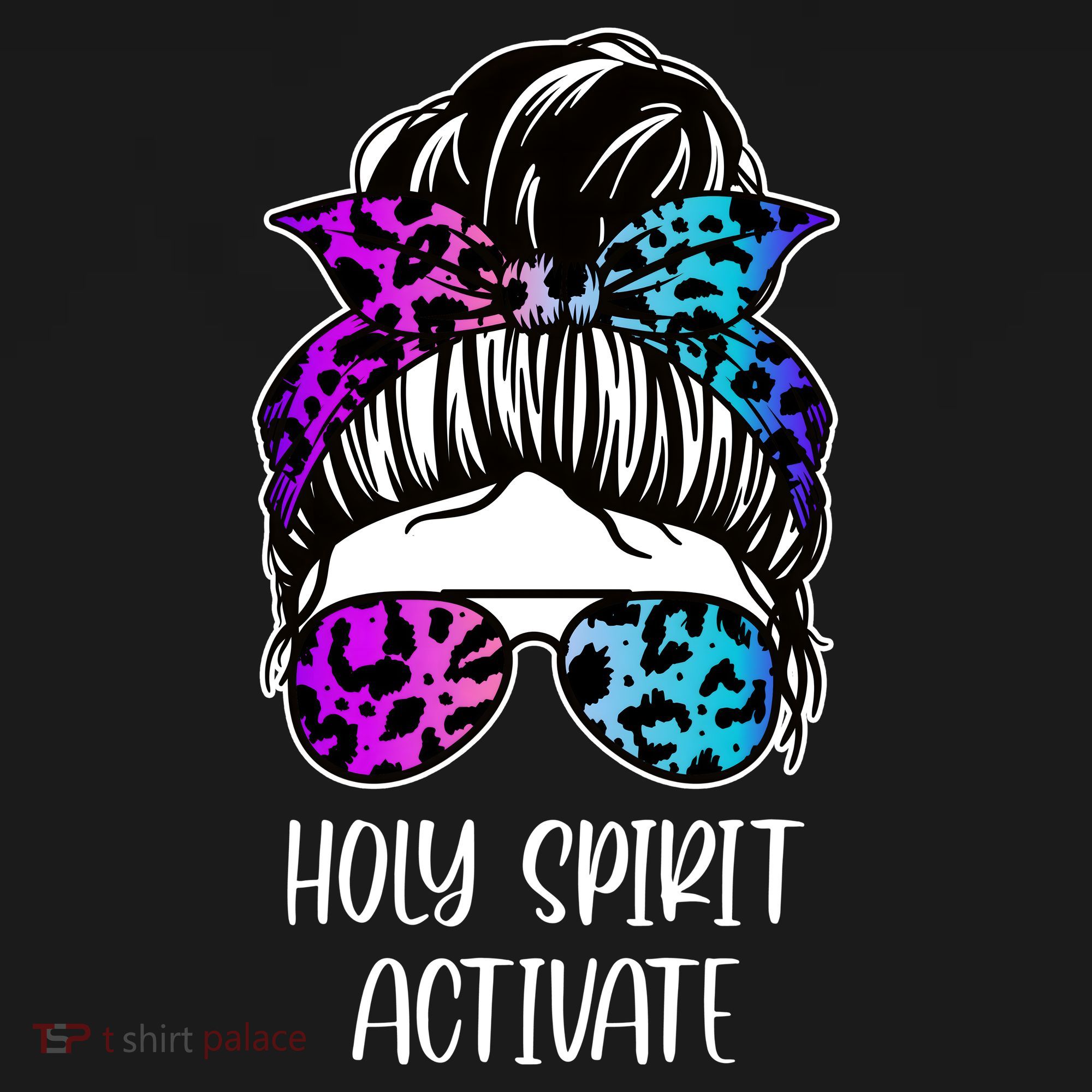 Holy Spirit Activate Funny Female Hair Bun Women's Tank Top