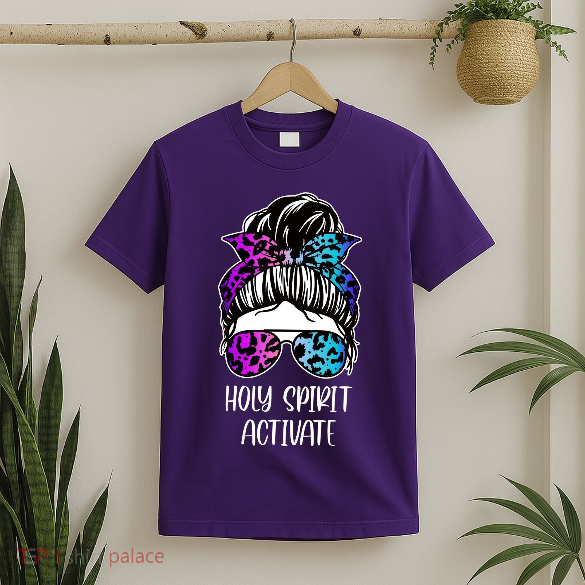 Holy Spirit Activate Funny Female Hair Bun T-Shirt