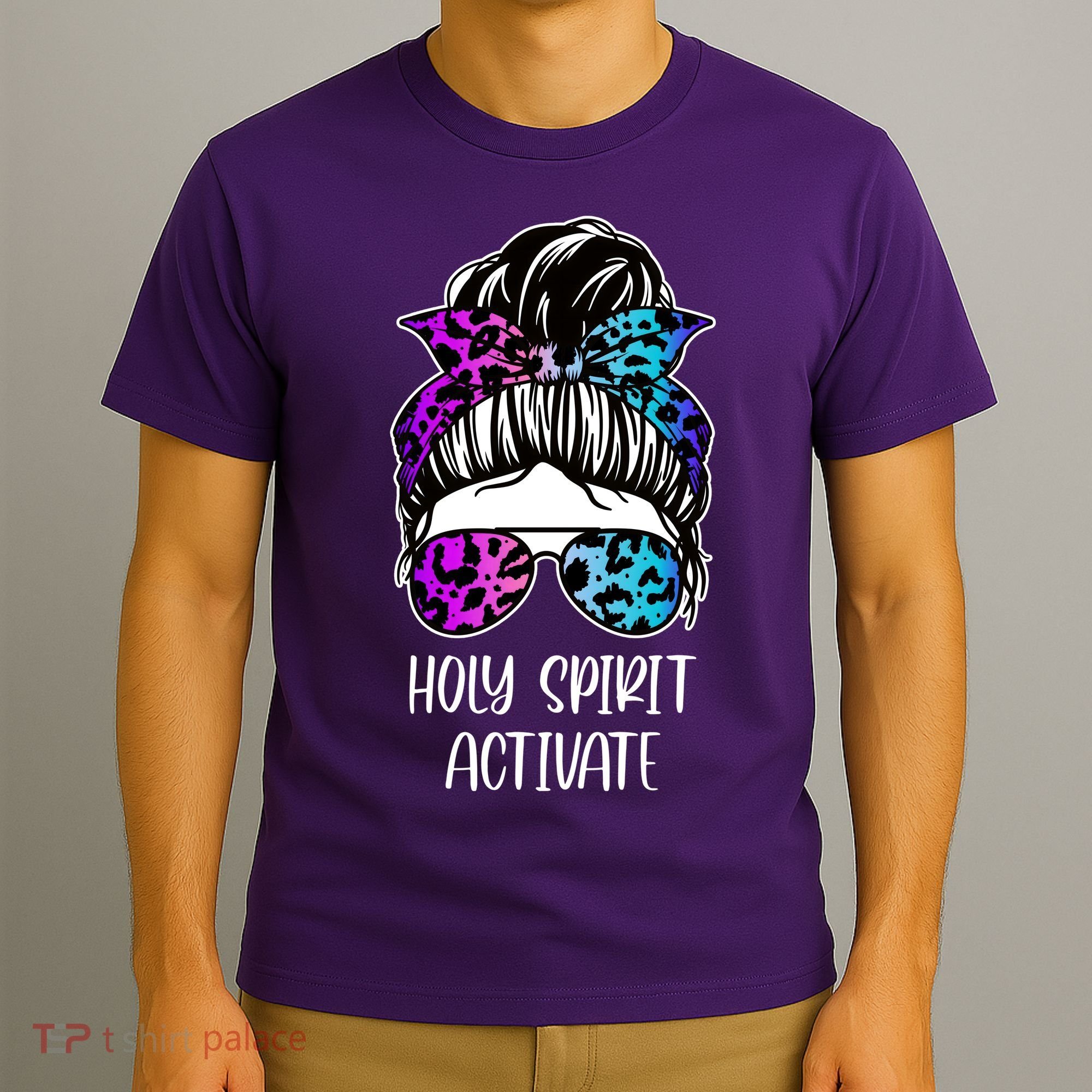 Holy Spirit Activate Funny Female Hair Bun T-Shirt