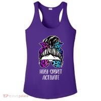 Holy Spirit Activate Funny Female Hair Bun Ladies PosiCharge Competitor Racerback Tank thumb 0