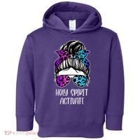 Holy Spirit Activate Funny Female Hair Bun Toddler Hoodie thumb 0