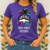 Holy Spirit Activate Funny Female Hair Bun Women's T-Shirt thumb 2