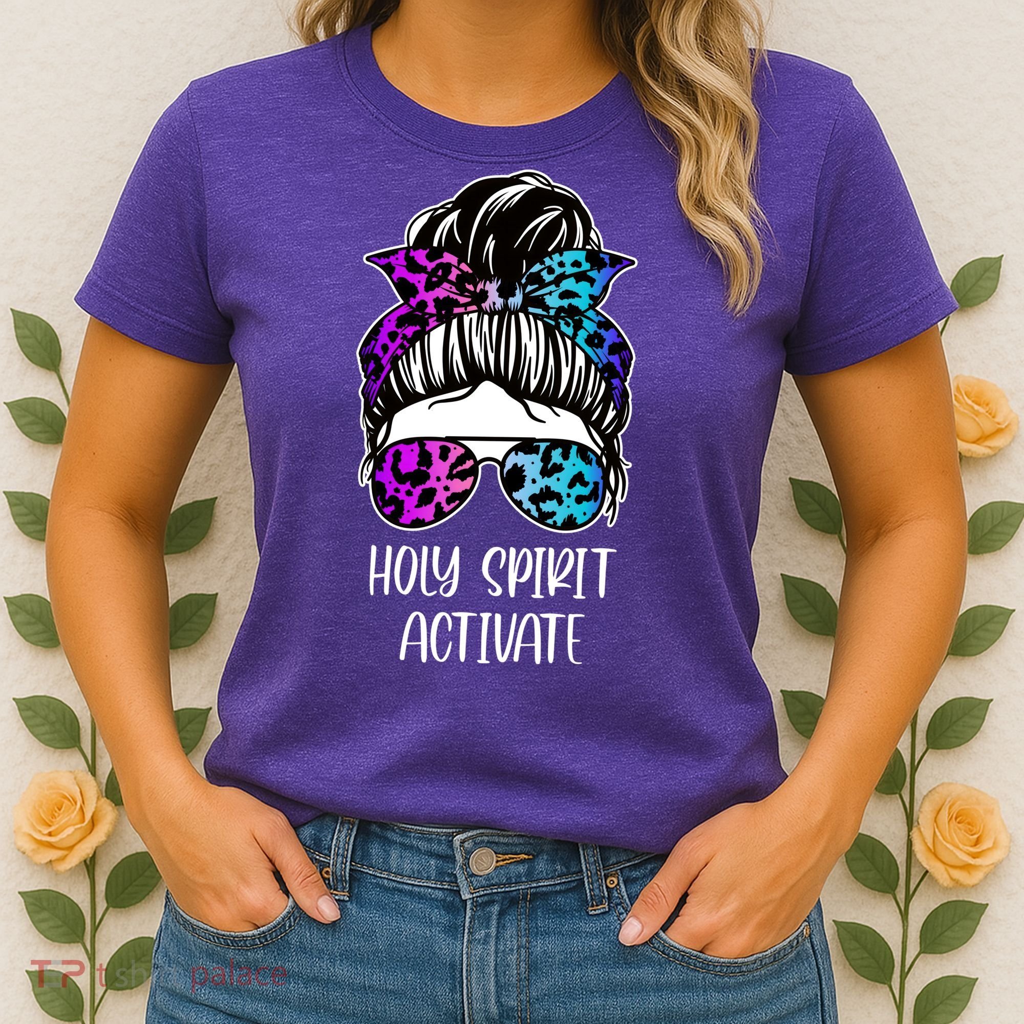 Holy Spirit Activate Funny Female Hair Bun Women's T-Shirt