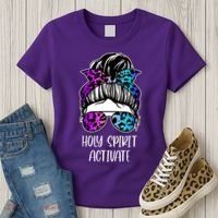 Holy Spirit Activate Funny Female Hair Bun Women's T-Shirt thumb 3