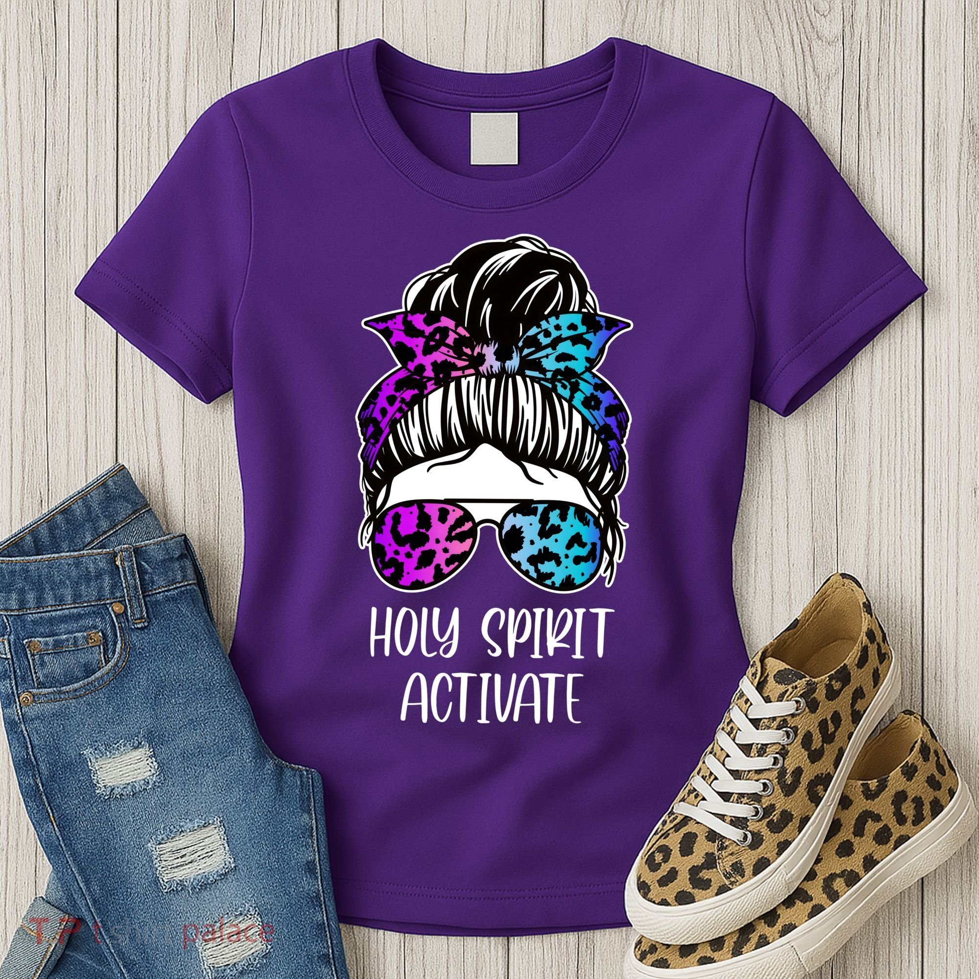 Holy Spirit Activate Funny Female Hair Bun Women's T-Shirt