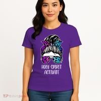 Holy Spirit Activate Funny Female Hair Bun Women's T-Shirt thumb 4