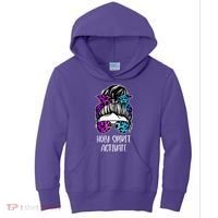 Holy Spirit Activate Funny Female Hair Bun Kids Hoodie thumb 0
