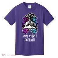 Holy Spirit Activate Funny Female Hair Bun Kids T-Shirt thumb 0
