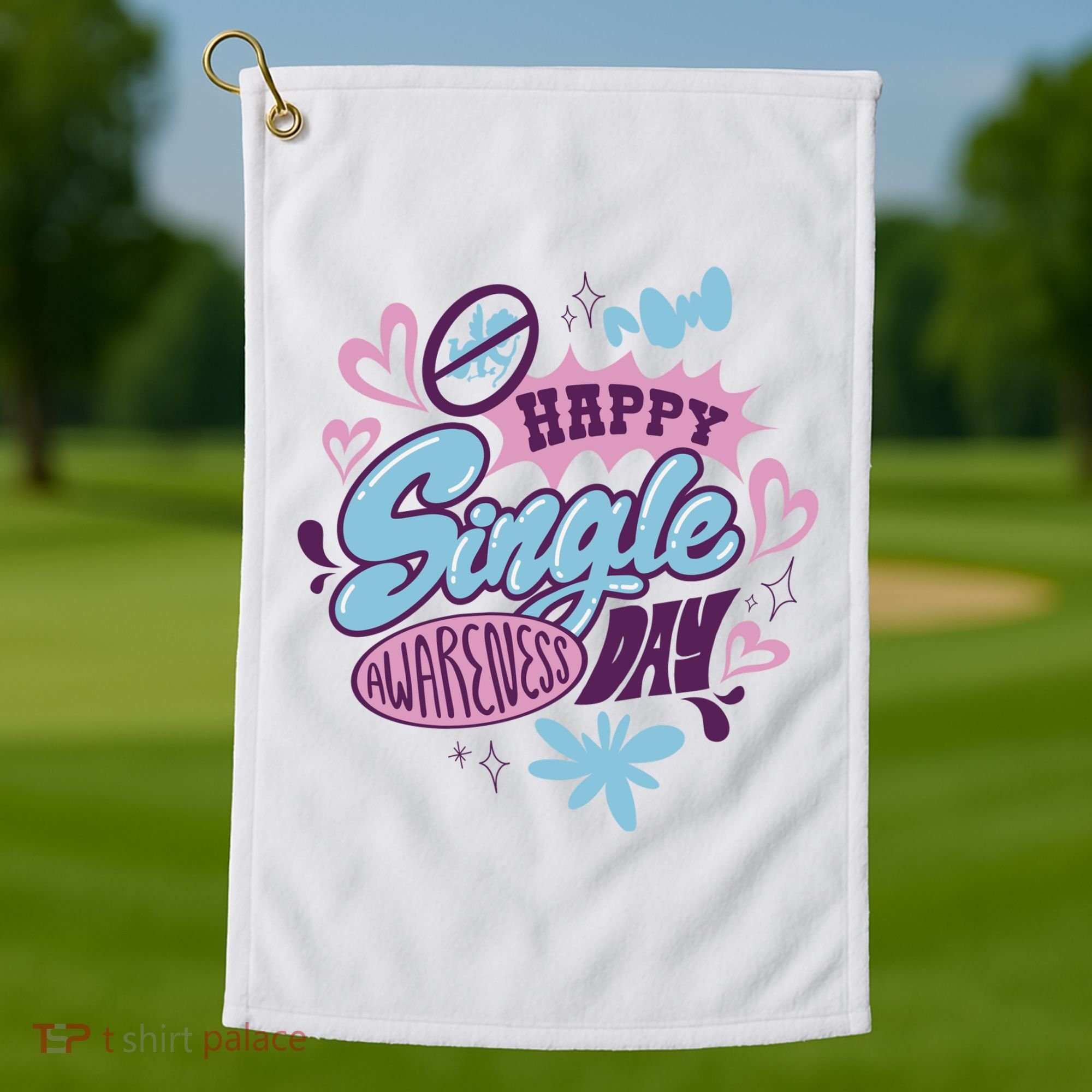 Happy Single Awareness Day Golf Towel